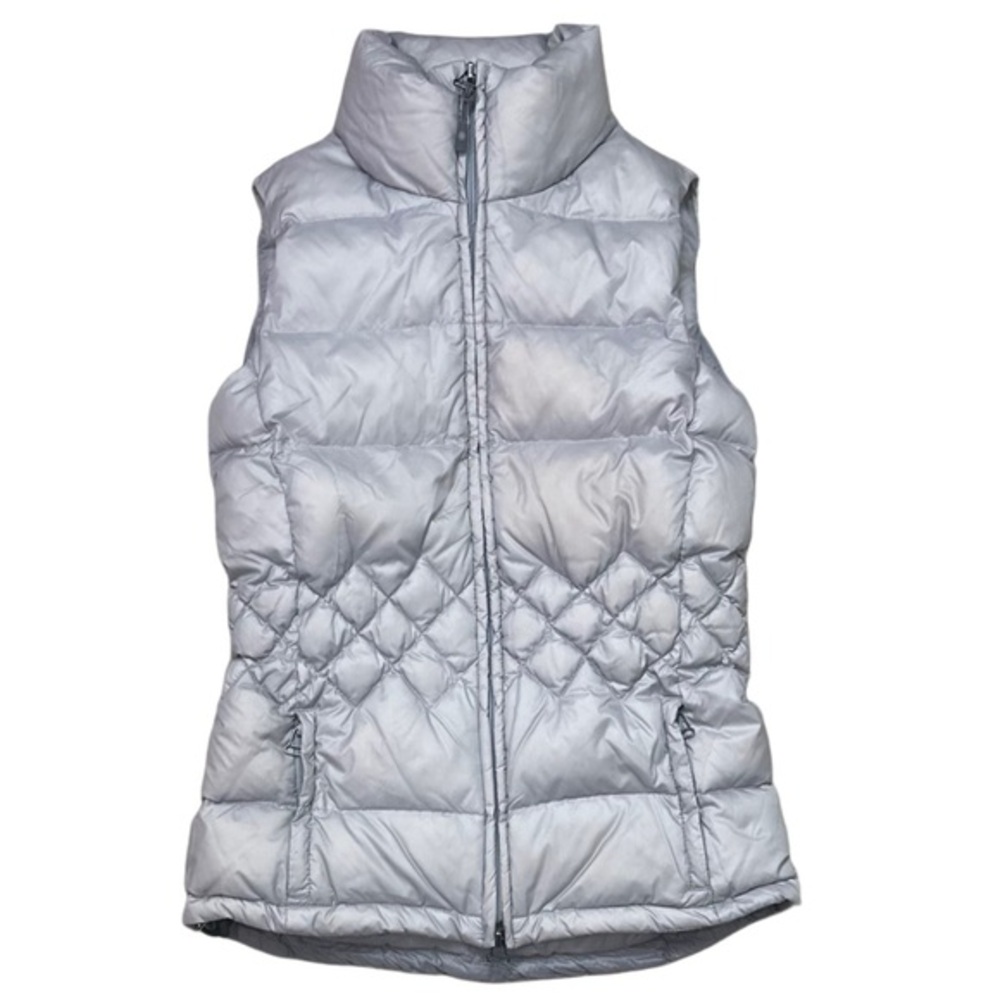Athleta Light Gray Goose Down Quilted Full Zip Vest Women's Sz XS NWOT